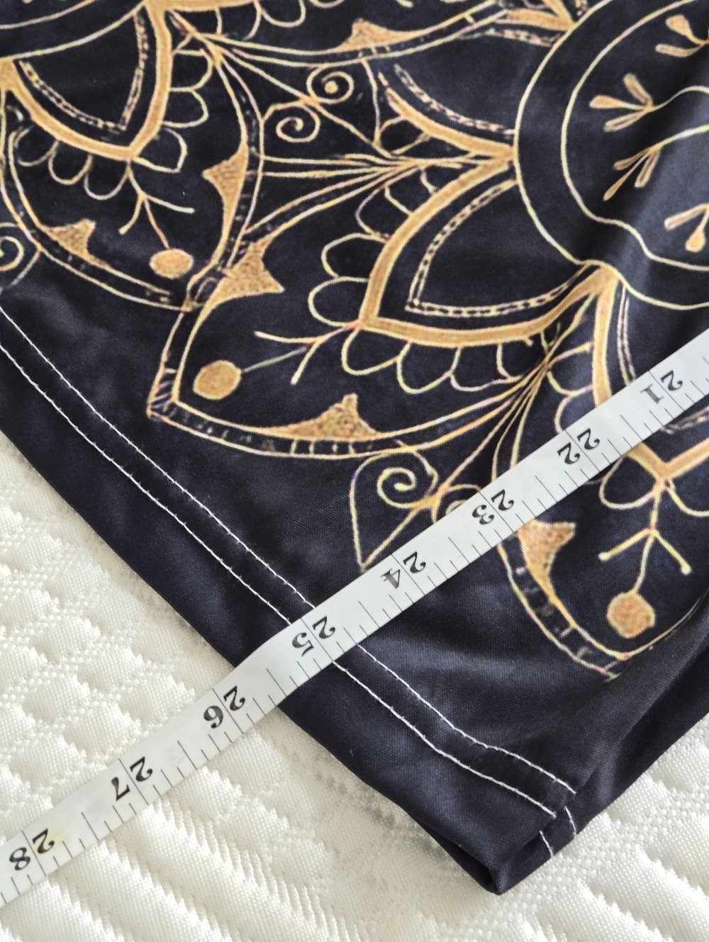Women’s Black Tank Top with Gold Floral Medallion Print - Picture 2 of 2